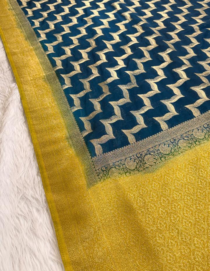 Teal Georgette Banarasi Saree