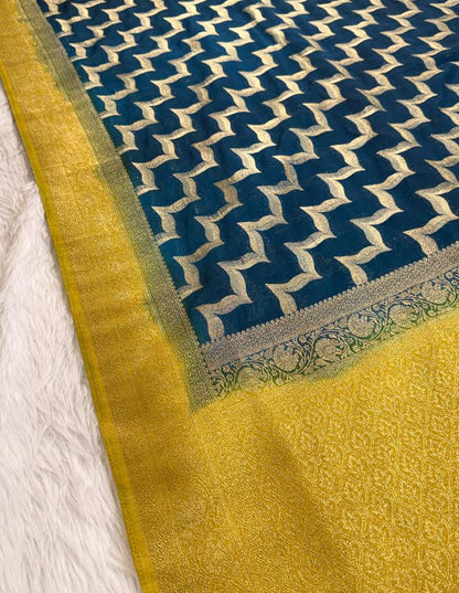 Teal Georgette Banarasi Saree