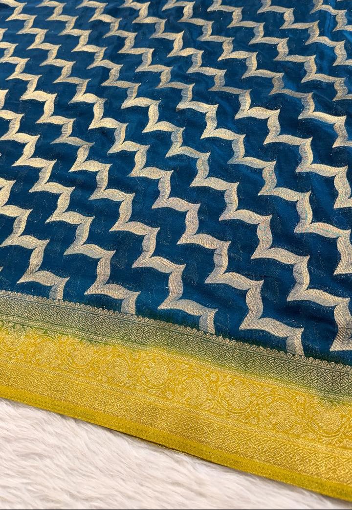 Teal Georgette Banarasi Saree