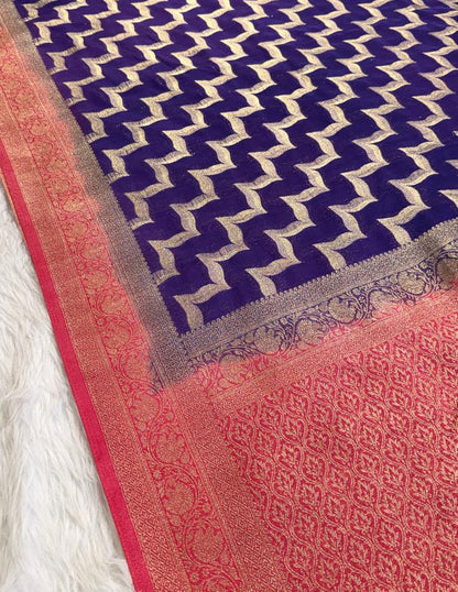 Purple Georgette Banarasi Saree
