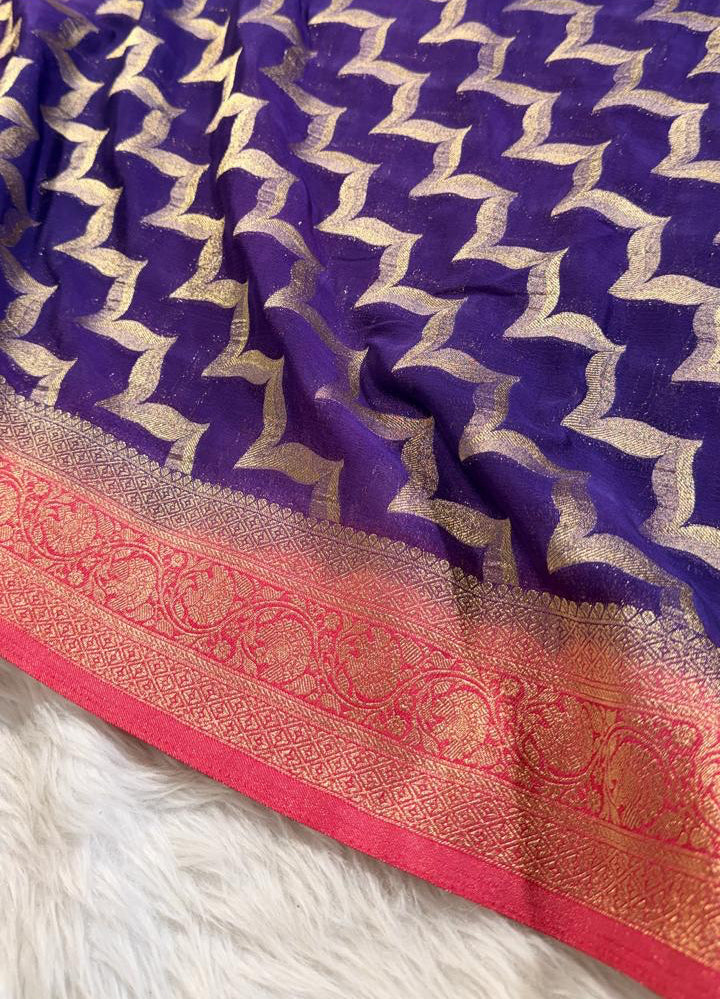 Purple Georgette Banarasi Saree