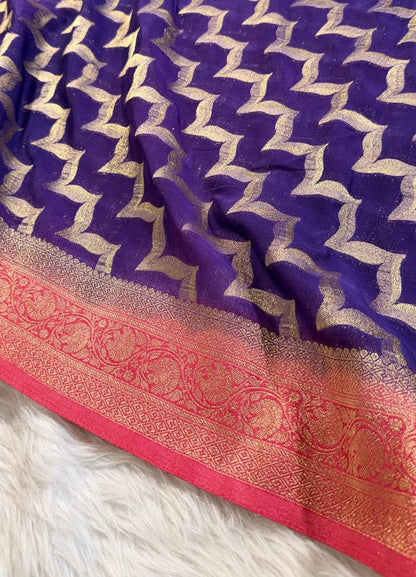 Purple Georgette Banarasi Saree