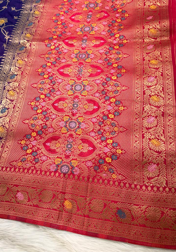 Purple Georgette Banarasi Saree