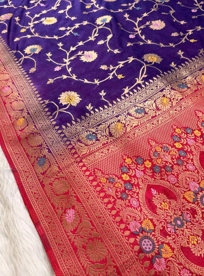 Purple Georgette Banarasi Saree