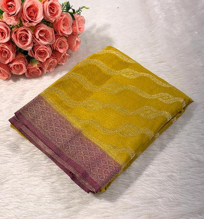 Green Brown Georgette Banarasi Saree