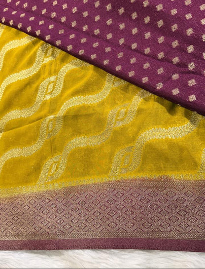 Green Brown Georgette Banarasi Saree