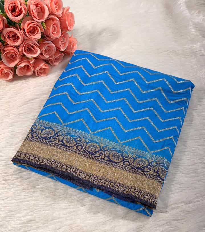 Blue banarasi silk saree