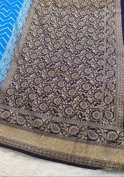 Blue Georgette Banarasi Saree