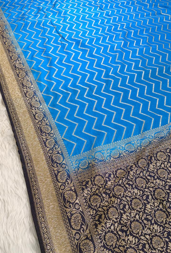 Blue Georgette Banarasi Saree