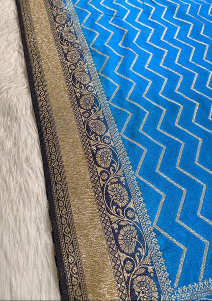 Blue Georgette Banarasi Saree
