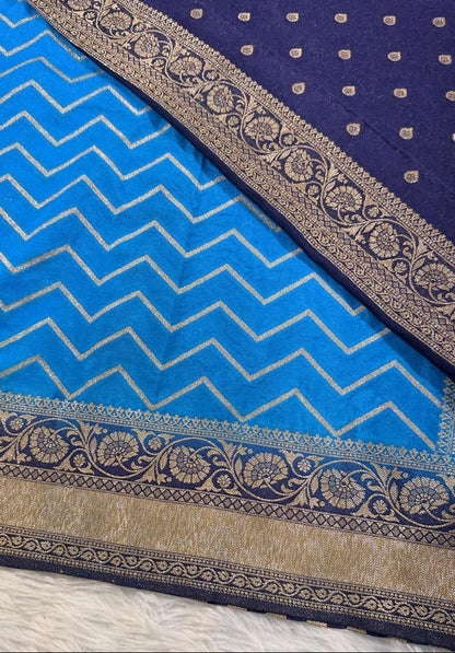 Blue Georgette Banarasi Saree