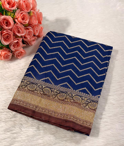 Deep Blue Georgette Banarasi Saree