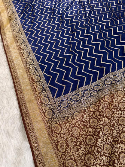 Deep Blue Georgette Banarasi Saree
