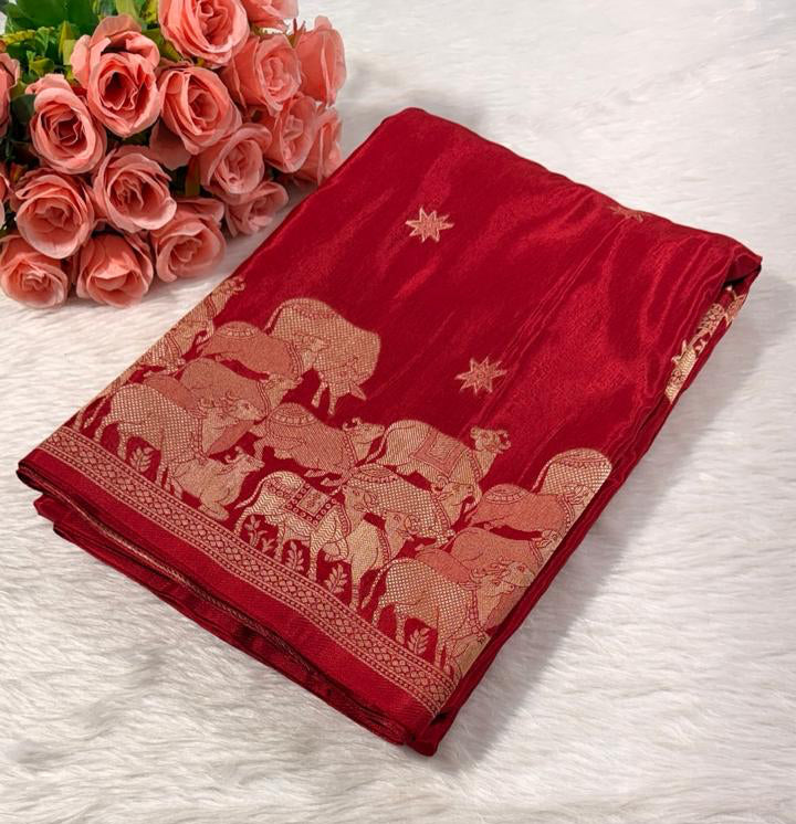Red banarasi saree