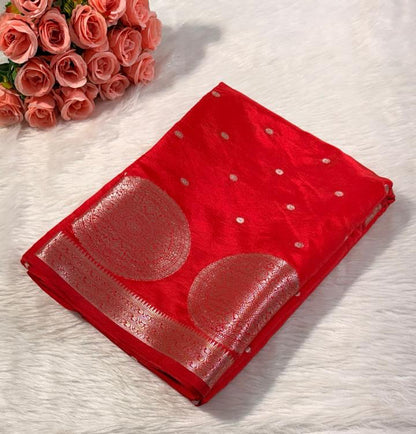 Sindoor Red Semisilk Banarasi Saree