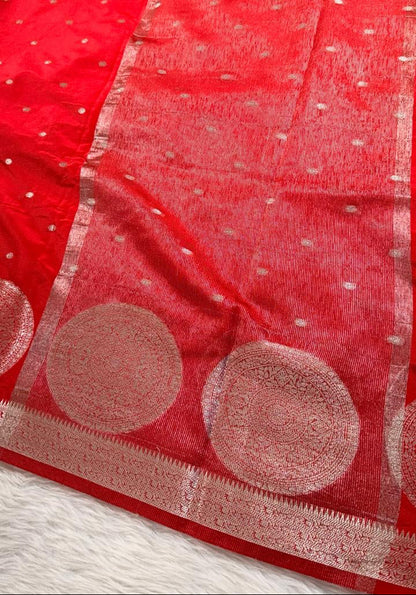 Sindoor Red Semisilk Banarasi Saree