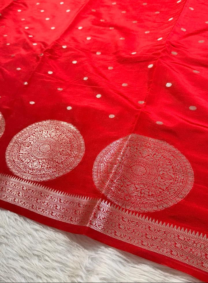 Sindoor Red Semisilk Banarasi Saree