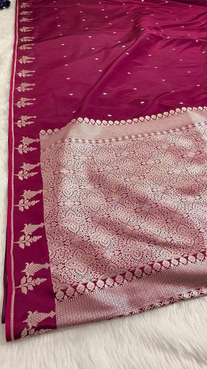 Wine Mashru Banarasi Saree