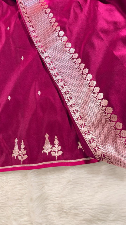 Wine Mashru Banarasi Saree