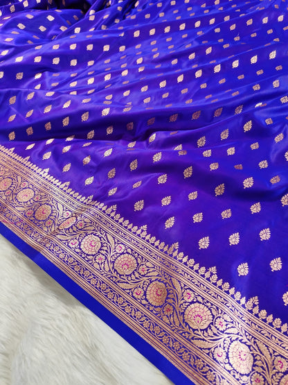 Purple Katan Banarasi Saree