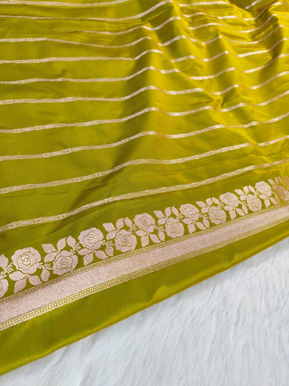 Mehendi Green Mashru Banarasi Saree