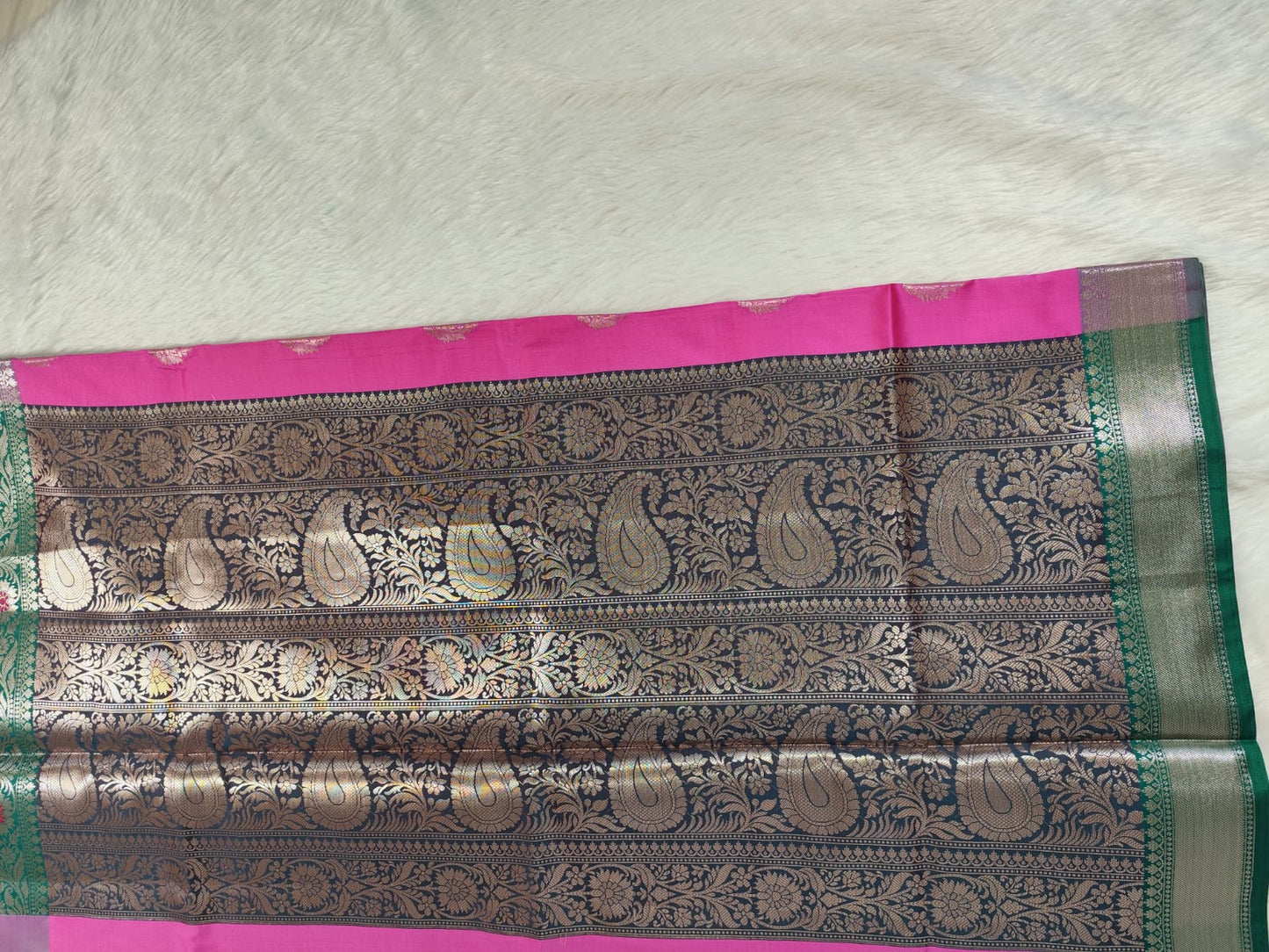 Pink Banarasi Semisilk Saree