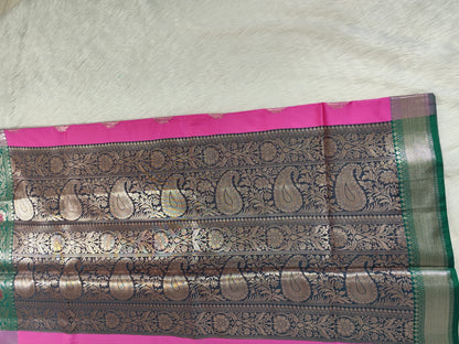 Pink Semisilk Banarasi Saree