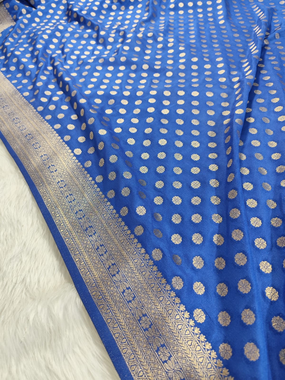 Navy Blue Georgette Banarasi Saree