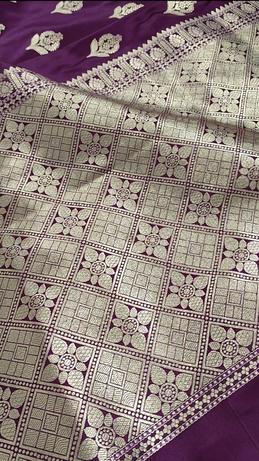 Purple Banarasi Mashru Silk Saree