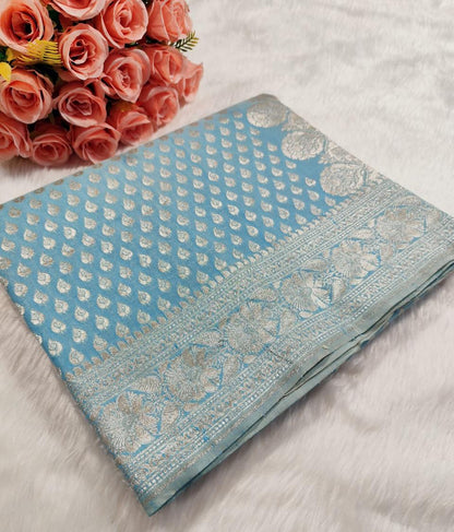 Blue banarasi saree