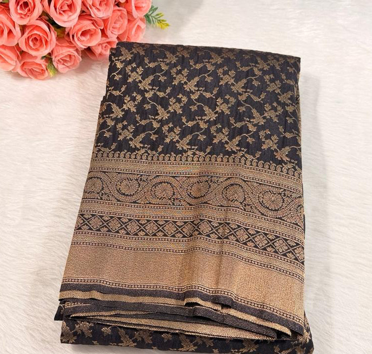 Black Banarasi Georgette Saree
