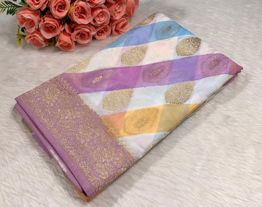 White banarasi saree