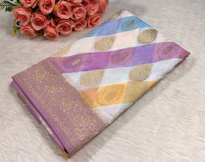 White banarasi saree