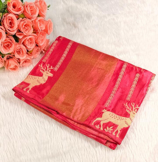 Pink banarasi saree