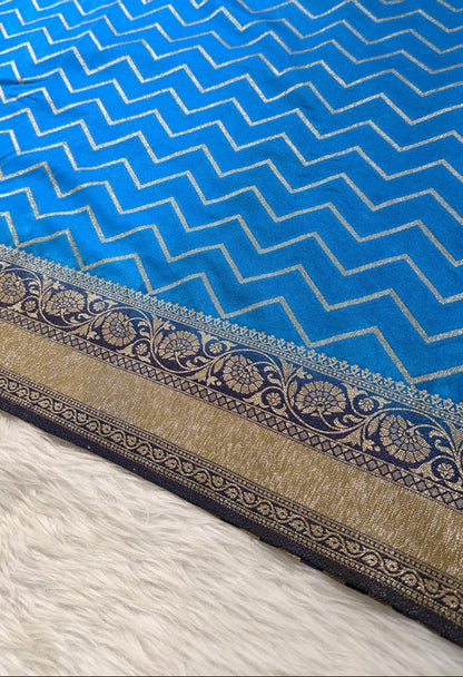 Blue Georgette Banarasi Saree