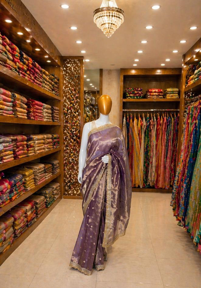 Purple Tissue Banarasi Saree
